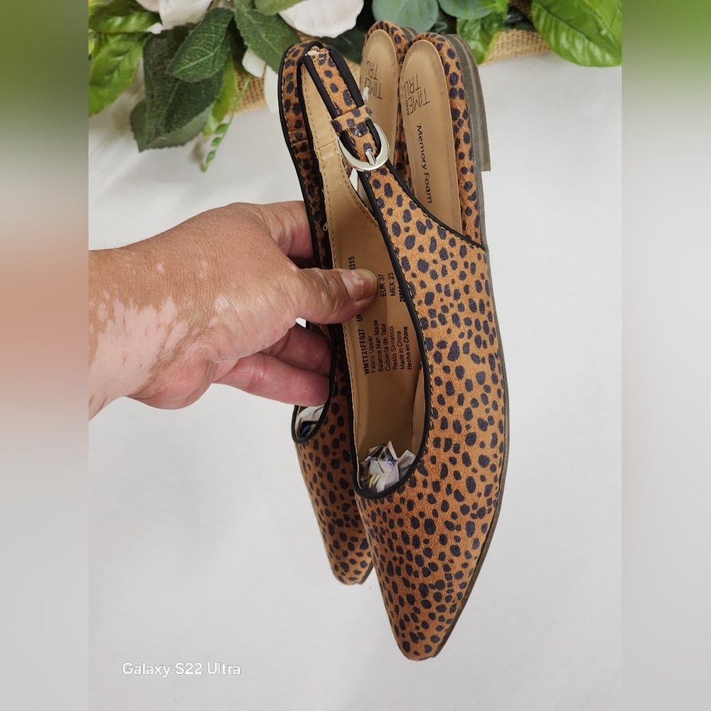Time and Tru Brown Leopard Slingback Flats.new Condition - Picture 2 of 4